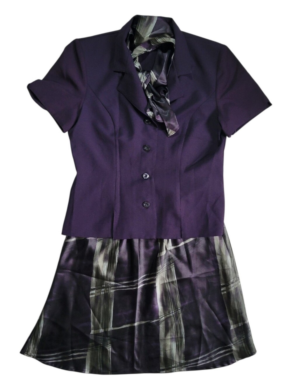 ❤️B2G1 Vintage Fashion Bug 2 Piece Skirt Suit Set Women's 12 90s Office Wear